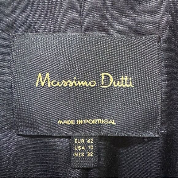 Massimo Dutti Black and White Double Breasted Blazer Size 10 - Picture 4 of 11